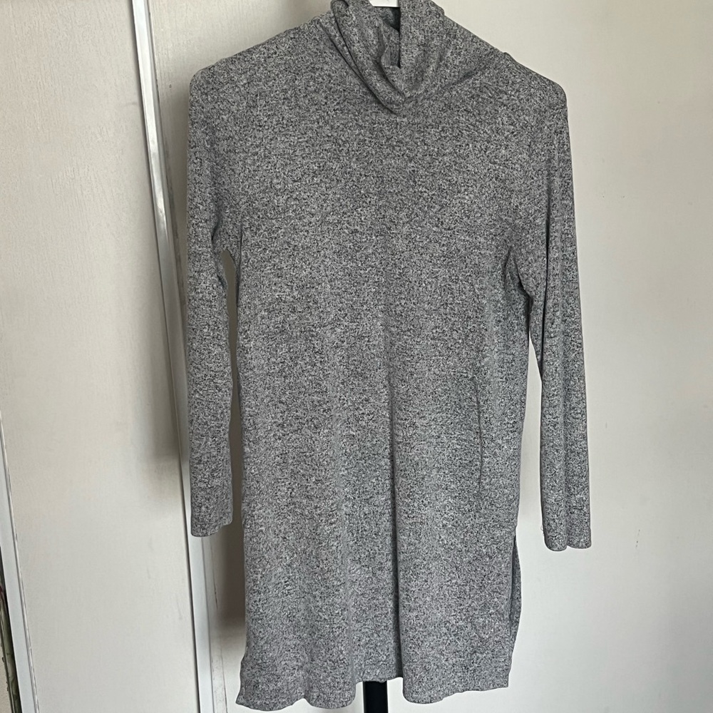Grey turtleneck sweater dress
